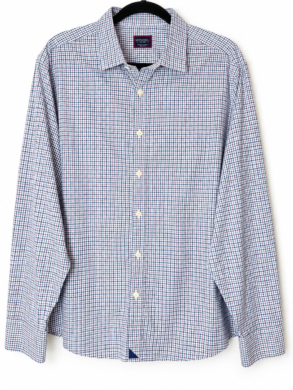 UNTUCKit Blue & White Grid Check Casual Button-Down Shirt XXL